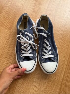 Converse Navy and White Low-Top Canvas Sneakers